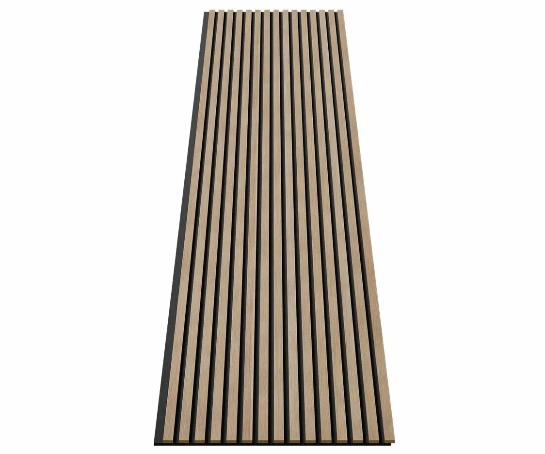 МДФ стеновая панель акустическая Cosca Decor Сканди Ясень Тирамису черный войлок 2750×600×19